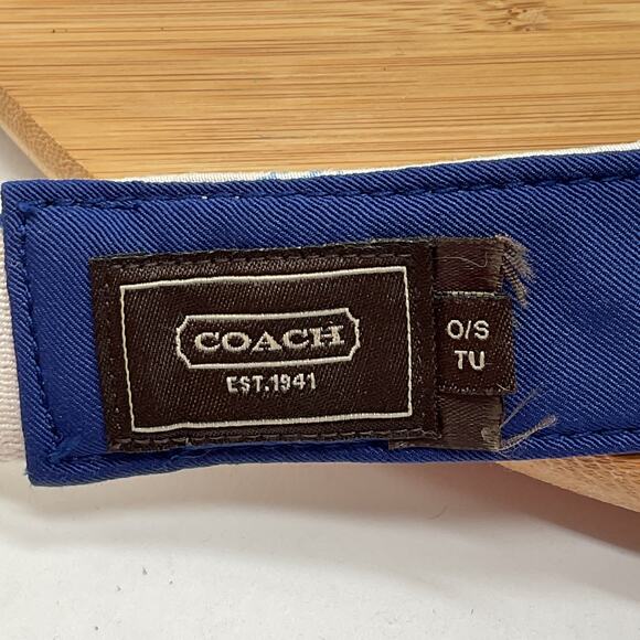 Coach Signature Multicolor Window Pane Cloth Buckle Sun Visor - Picture 6 of 6
